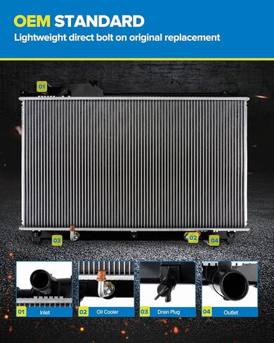 PHILTOP Radiator CU2170 Fit for F350 Super Duty 1999-2004,F250 Super Duty 1999-2004,Excursion 2000-2005, OE No Leaks Engine Aluminum Radiators in Saudi Arabia