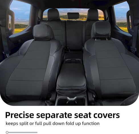 أغطية مقاعد سيارة تاكوما ملائمة حسب الطلب من Lolcar لسيارة Toyota Tacoma مختارة (بنزين) 2024 2025 2026 كابينة مزدوجة SR، SR5، TRD Sport، TRD للطرق الوعرة، محدودة - مجموعة كاملة، جلد (أسود) in Kuwait