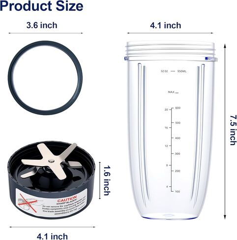 Blender Replacement Parts for Nutribullet Blender, 24OZ Cup with Flip Top To Go Lid Compatible with Nutribullet 600W 900W Blenders (2 Pack) in Kuwait