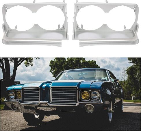 أغطية المصابيح الأمامية HECASA متوافقة مع 1971-1972 Oldsmobile 442 Cutlass Supreme F85 Vista Cruiser زوج إطار أمامي يمين ويسار قطعتين in Saudi Arabia