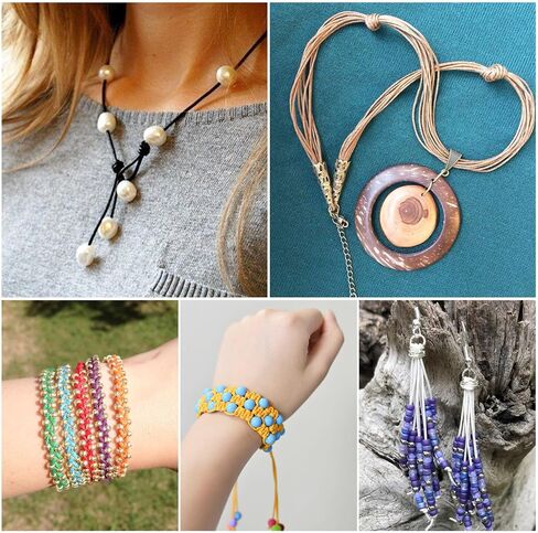 1mm Waxed Thread Bracelet Cords 6 Rolls Wax String Polyester Cord for Bracelets Braided Making, Leather Sewing, Stitching, Beading Crafts Micro Macrame Supplies in Saudi Arabia