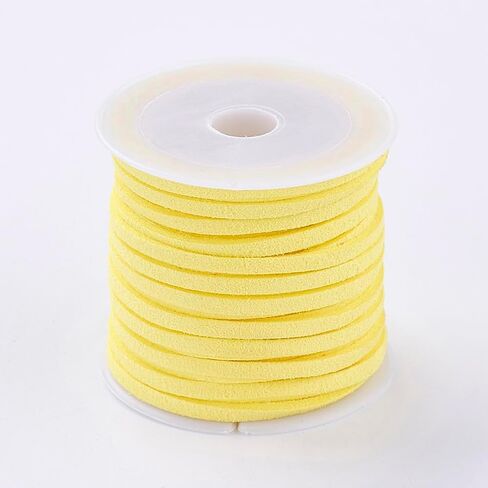 1Roll 3x1.5mm White Flat Faux Suede Cord Jewelry Making Beading Thread String with Roll Spool About 5.46 Yards(5m)/roll in Saudi Arabia