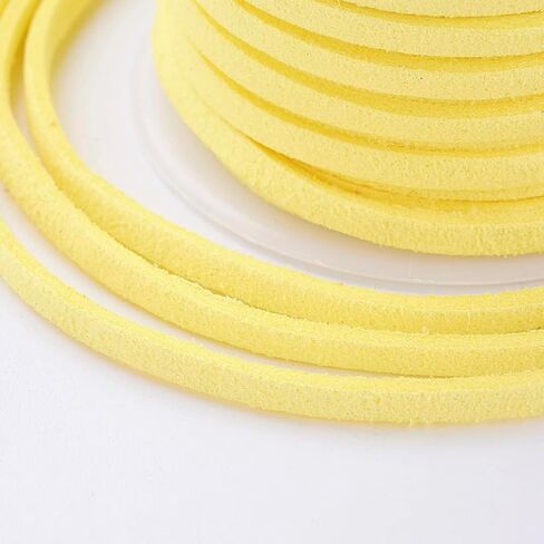 1Roll 3x1.5mm White Flat Faux Suede Cord Jewelry Making Beading Thread String with Roll Spool About 5.46 Yards(5m)/roll in Saudi Arabia