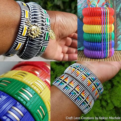 Rexlace Flat Plastic Lacing – Latex Free, Non-Toxic – Tie-Dye Colors Mix – 4 Assorted Colors Mix – 3/32' W x 1/32' D, 100 Foot Spools – Used to Create Jewelry and Arts & Crafts Projects in Saudi Arabia