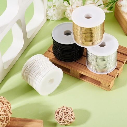 40m PU Leather Thread Cord 2x1mm Flat Cord Mixed 4 Colors Kit with Plastic Spools for DIY Jewelry Handmade Decoration Making 10.94 Yards(10m)/Color (Mix Color A) in Saudi Arabia