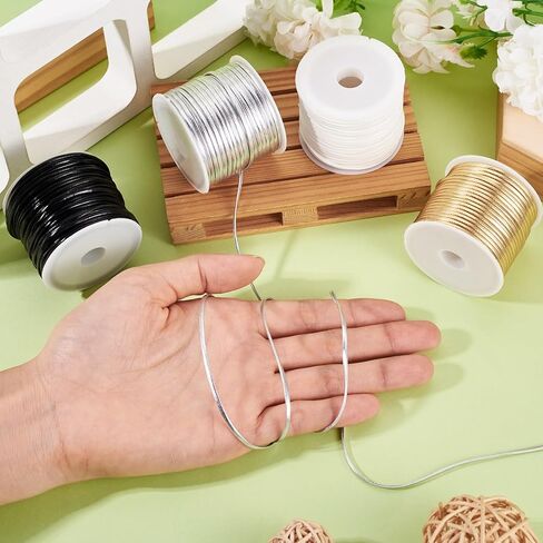40m PU Leather Thread Cord 2x1mm Flat Cord Mixed 4 Colors Kit with Plastic Spools for DIY Jewelry Handmade Decoration Making 10.94 Yards(10m)/Color (Mix Color A) in Saudi Arabia