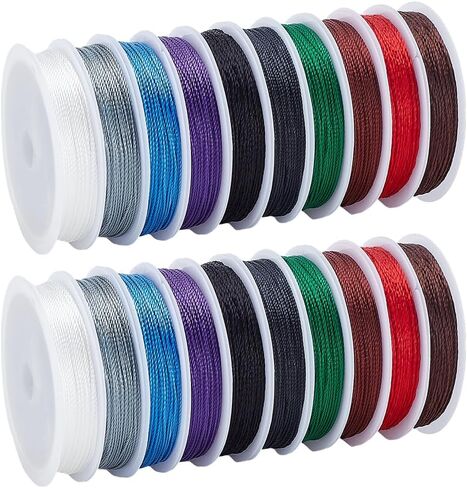 PH PandaHall 218 Yards Beading Thread 10 Colors Bracelet String 0.5mm Kumihimo Thread Beaded String Braided Cord Chinese Knotting Cord for Jewelry Making Necklaces Macrame Craft Tassel Making in Saudi Arabia