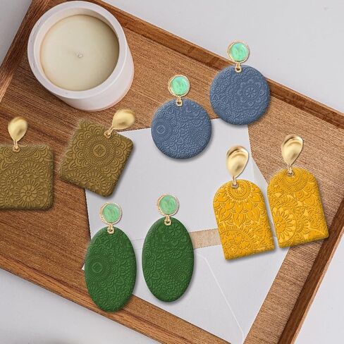 Polymer Clay Texture Sheets Mandala Silicone Texture Stamp Clear Clay Silicone Texture Sheets Polymer Clay Texture Silicone Mat Flower Pattern Pad for Making Earrings Jewerly, 5.5x5.5inch in Saudi Arabia