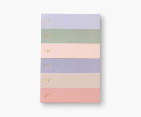 RIFLE PAPER CO. Large Weekly Memo Notepad 65 Tear-Off Pages, Manage Important Tasks, Jot Down a To-Do List, or Leave a Sweet Message with our Illustrated Notepads (9" L x 6" W), Muted Color Block in Saudi Arabia