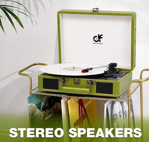 مشغل تسجيل حقيبة كلاسيكية - قرص دوار محمول بتقنية البلوتوث بثلاث سرعات مع تسجيل USB، محول MP3 RCA/AUX/مقبس سماعة الرأس، أرجواني داكن in Kuwait