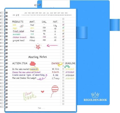 Regolden-Book To Do List Notebook, Daily Planner for Work, Project Tasks & Personal Organizer, Checklist Man/Women, Pocket, Pen Loop, 160 Pages (7"x10") in Saudi Arabia