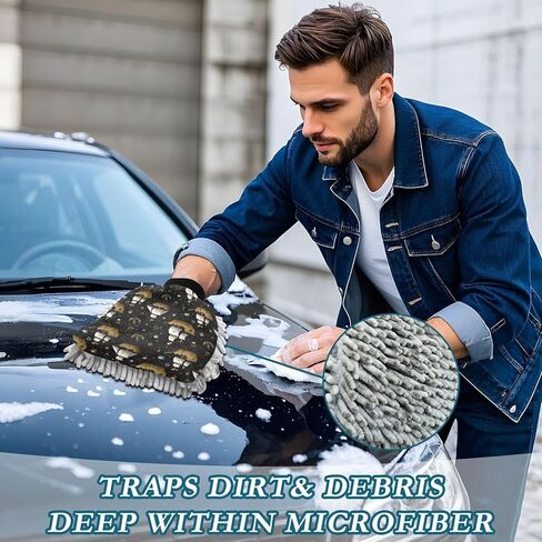 AIXIWAWA قوارب أنيمي طباعة غسيل السيارات قفاز غسيل قفاز مقاوم للخدش وماص للماء 2 حزمة كبيرة in Kuwait