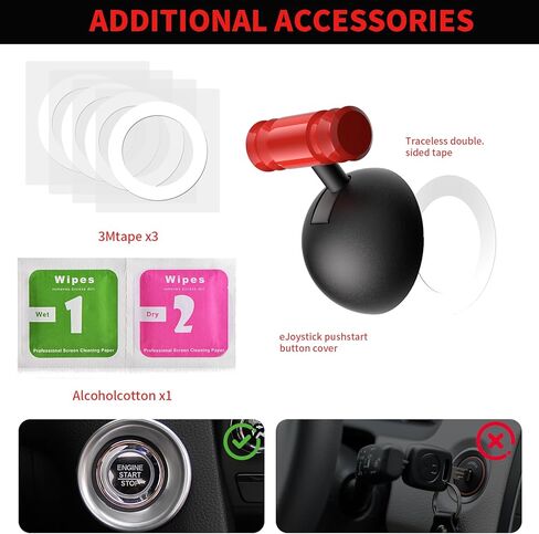 Push Start Cover for Cars, Metal Rocker Ignition Button, Joystick Starter Buttons Protector, Vehicle Engine Switch Joystick(RED) in Saudi Arabia