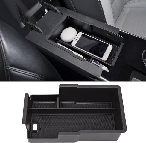 مسند ذراع منظم لوحدة التحكم المركزية لـ Chevy Equinox 2018-2024، ملحقات لـ 2018-2024 Equinox صندوق تخزين صينية وحدة التحكم المركزية، بلاستيك ABS، أسود in Saudi Arabia