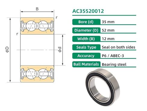 1 قطعة AC35520012 35X52X12 35BD5212 ACB35X52X12 محامل تكييف الهواء للسيارات معايير السيارات in Saudi Arabia