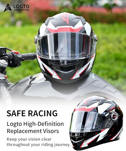 Compatible with LS2 FF358 FF385 FF396 Visor Replacement Motorcycle Helmet Face Shield Helmet Visor UV Protection Anti-Scratch Windproof (Transparent) in Saudi Arabia
