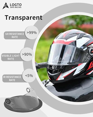 Compatible with LS2 FF358 FF385 FF396 Visor Replacement Motorcycle Helmet Face Shield Helmet Visor UV Protection Anti-Scratch Windproof (Transparent) in Saudi Arabia