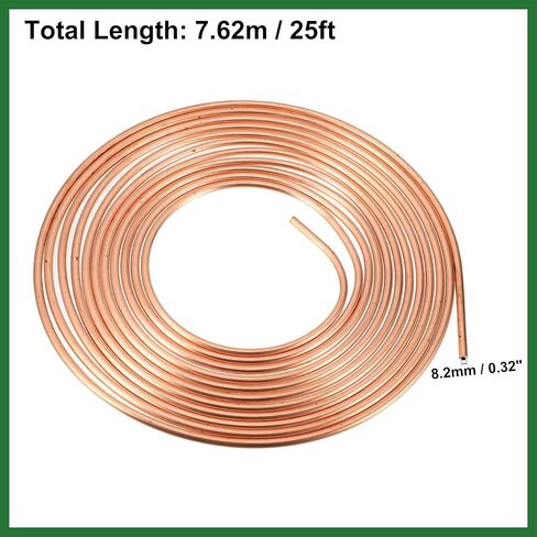 Motoforti 1 Set 25 Ft of 5/16 Inch OD Brake Line Tubing Kit Flexible Copper Coated Brake Line Tube Roll Coil with 16 Inverted Flare Fittings Long-lasting in Saudi Arabia