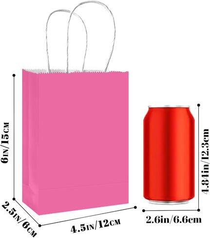 qiqee 100Pcs Paper Gift Bags with Handles - 12.6"x4.3"x10" Wide Large Party Favor Bags - 24 Solid Colors in Saudi Arabia