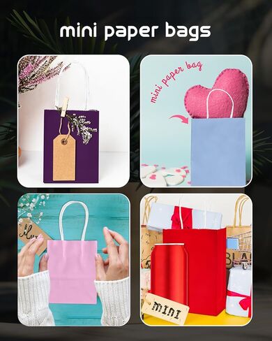 qiqee 100Pcs Paper Gift Bags with Handles - 12.6"x4.3"x10" Wide Large Party Favor Bags - 24 Solid Colors in Saudi Arabia