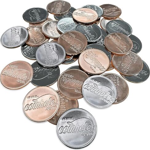 Coinhole Replacement Coins 40 Piece Combo Pack | 10 Sets of 4 Pack Metal Coin for Tabletop Board Game | Accessory Coins for Bouncing in Saudi Arabia