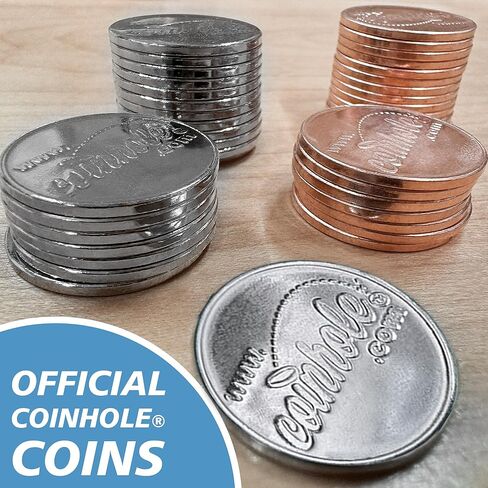 Coinhole Replacement Coins 40 Piece Combo Pack | 10 Sets of 4 Pack Metal Coin for Tabletop Board Game | Accessory Coins for Bouncing in Saudi Arabia