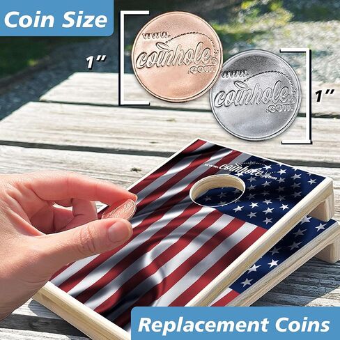 Coinhole Replacement Coins 40 Piece Combo Pack | 10 Sets of 4 Pack Metal Coin for Tabletop Board Game | Accessory Coins for Bouncing in Saudi Arabia