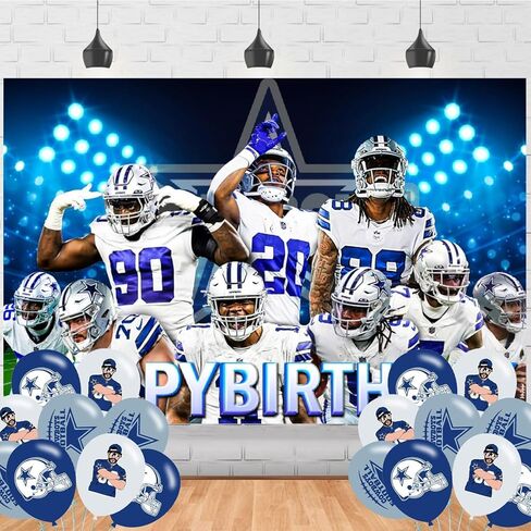 Cowboys of Dallas Backdrop 5x3 Vinyl Dallas Football Birthday Party Supplies Photography Background Picture Photoshoot Cake Table Decor Banner Video Shoot Drapes Poster in Saudi Arabia