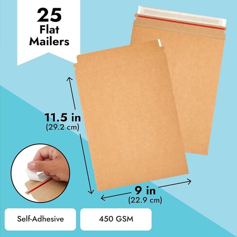 100-Pack Stay Flat Rigid Mailers 7 x 9 Inches with Self Adhesive Seal, Bulk White Cardboard Envelopes for Shipping Photo, Documents, Letters, Packaging Supplies in Saudi Arabia