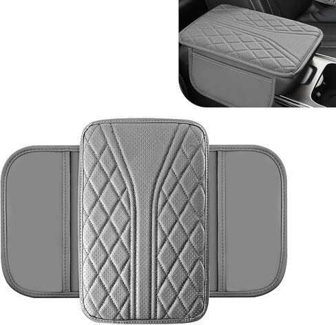Car Center Console Cover, Leather Center Armrest Cover with Storage Bags, Automotive Heightening Console Protection Pad, Universal for Cars, Trucks, SUVs (Black) in Saudi Arabia