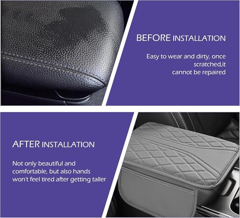 Car Center Console Cover, Leather Center Armrest Cover with Storage Bags, Automotive Heightening Console Protection Pad, Universal for Cars, Trucks, SUVs (Black) in Saudi Arabia