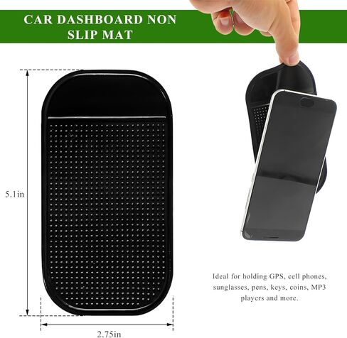 5 PCS Car Dashboard Non Slip Mat, 5.1×2.8 Inch Anti Slide Sticky Pad Fixate Gripping Gel Mat, Multifunctional Extra-Thick Dash Pad for Radar Detector Cell Phone Sunglasses in Saudi Arabia