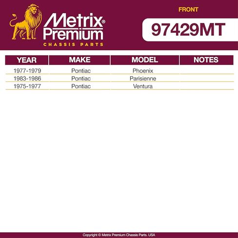 Metrix Premium Chassis Parts - 4 PC L/R Front Sway Bar Stabilizer End Link & Stabilizer Bar Bushing Kit Fits 80-84 Buick Electra, 76-92 Chevrolet Camaro, 73-77 Pontiac LeMans, K700532, K5248 in Saudi Arabia