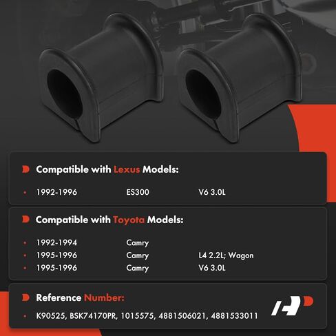 A-Premium 2 × مجموعة جلبة قضيب Sway من الأمام إلى الإطار، متوافقة مع Toyota Camry 1992-1996 وLexus ES300 1992-1996 in Saudi Arabia