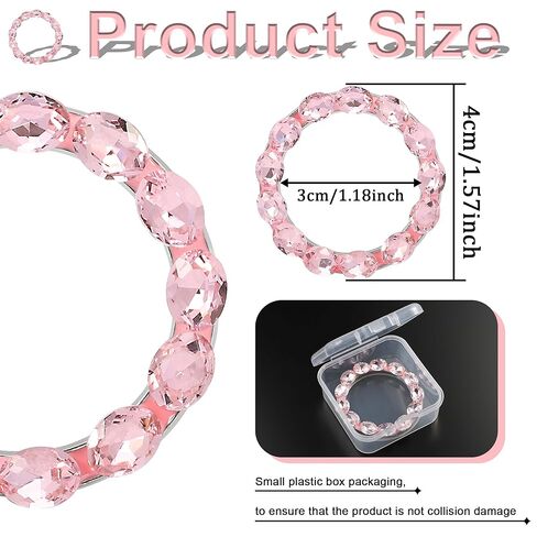 غطاء زر تشغيل محرك السيارة من TOMALL Bling، غطاء حلقة زر تشغيل كريستال داخلي لامع، إكسسوارات سباركلي، حلقة إشعال، حجر الراين، محرك بدء إيقاف التشغيل، ديكورات عالمية للسيارة (وردي) in Kuwait