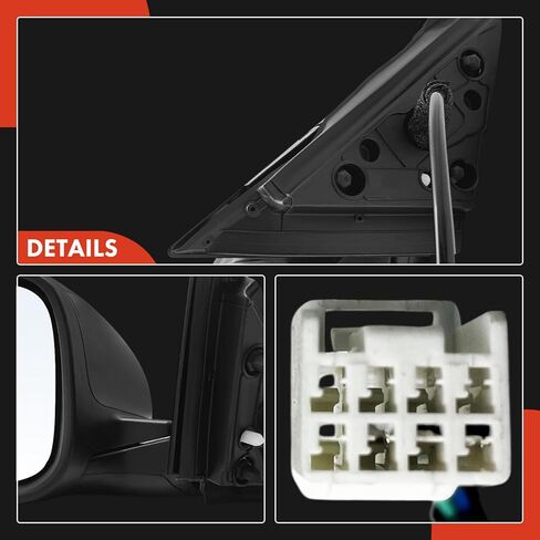A-Premium Left Driver Side Power Door Mirror - Compatible with Honda Accord LX, Sport 2018 2019 2020 2021 2022 - Non-Heated Manual Folding Non-Turn Signal - w/ 3 Pins Connector, Black (Paint to Match) in Saudi Arabia
