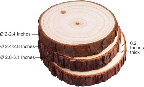 2 Inch Wood Slices Wooden Discs for Crafts with Holes, 80 Pcs 2-2.4 Inches, with 2 Ropes in Saudi Arabia