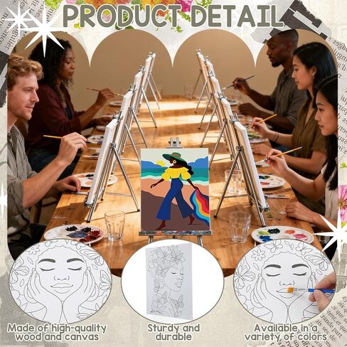 36 قطعة قماش مرسومة مسبقًا مقاس 8 × 10 بوصة للرسم على قماش قطني أفرو كوين للرسم على القماش الممدد مسبقًا للبالغين والأطفال مخطط قماشي مرسوم مسبقًا للرشفة والطلاء لصالح لوازم الحفلات in Kuwait