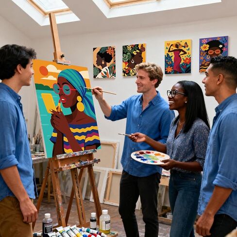 36 قطعة قماش مرسومة مسبقًا مقاس 8 × 10 بوصة للرسم على قماش قطني أفرو كوين للرسم على القماش الممدد مسبقًا للبالغين والأطفال مخطط قماشي مرسوم مسبقًا للرشفة والطلاء لصالح لوازم الحفلات in Kuwait