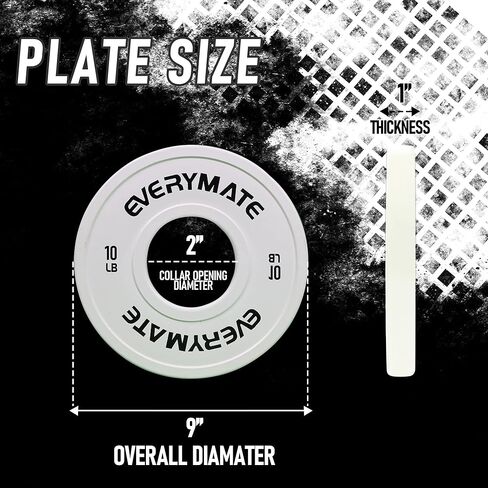 EVERYMATE Change Weight Plates 1.25LB 2.5LB 5LB 10LB Set Fractional Plate Olympic Bumper Plates for Cross Training Bumper Weight Plates Steel Insert Strength Training Weight Plates in Saudi Arabia