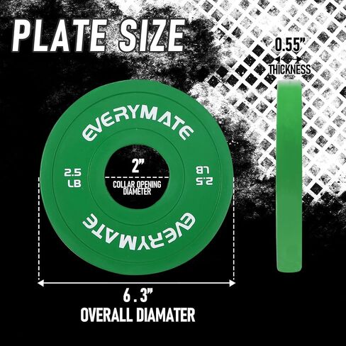 EVERYMATE Change Weight Plates 1.25LB 2.5LB 5LB 10LB Set Fractional Plate Olympic Bumper Plates for Cross Training Bumper Weight Plates Steel Insert Strength Training Weight Plates in Saudi Arabia