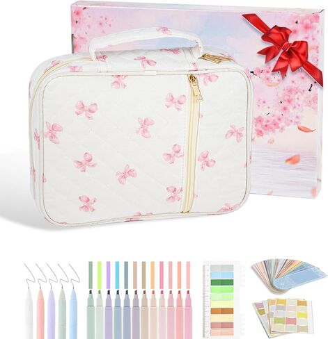 Bible Cover Case for Women,Large Quilted Case with Handle,Included Diverse Bible Study Supplies,Christian Gift for Women (Pink Butterfly, 11.8 * 9.6 * 2.4 in) in Saudi Arabia