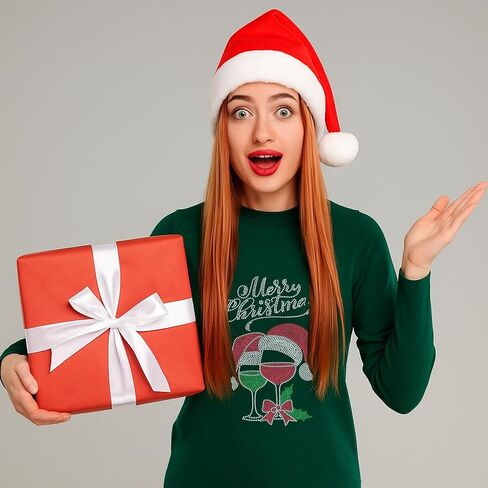 سوبر عيد ميلاد سعيد الحديد على أحجار الراين كؤوس النبيذ والقبعات ملصقات نقل الحرارة DIY الحديد على الشارات بلينغ أحجار الراين بقع لتي شيرت الملابس هوديس الفن الحرفية هدايا ديكور عيد الميلاد in Saudi Arabia