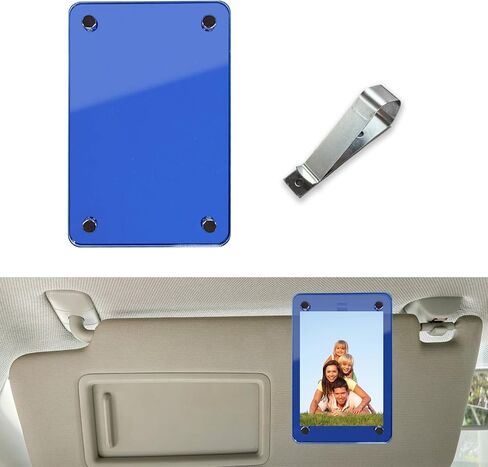 Car Sun Visor Photo Holder, Universal Magnetic Photo Clip, Acrylic Car Visor Decoration Picture Frame, Personalized Cars Accessories for Display Your Photographs (Transparent) in Saudi Arabia