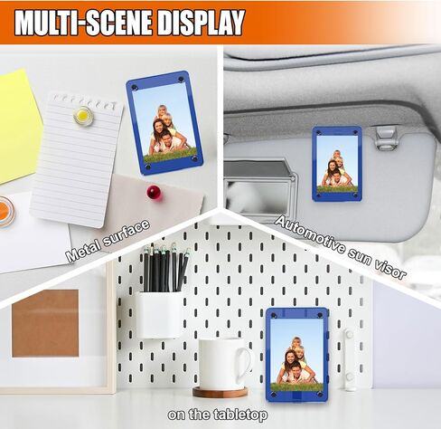 Car Sun Visor Photo Holder, Universal Magnetic Photo Clip, Acrylic Car Visor Decoration Picture Frame, Personalized Cars Accessories for Display Your Photographs (Transparent) in Saudi Arabia