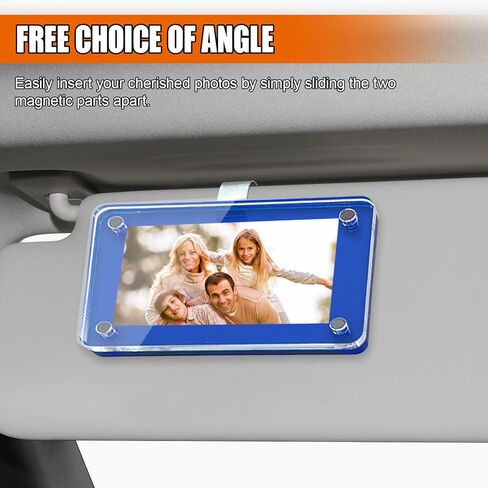 Car Sun Visor Photo Holder, Universal Magnetic Photo Clip, Acrylic Car Visor Decoration Picture Frame, Personalized Cars Accessories for Display Your Photographs (Transparent) in Saudi Arabia