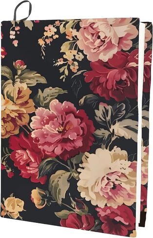 CRASPIRE Flower Stretchable Book Cover Floral Peony Washable Reusable Large Nylon Book Sleeve Book Protector Elastic Notebook Wraps for Hardcover Books Textbook Gift in Saudi Arabia