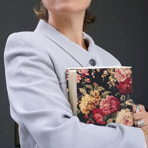 CRASPIRE Flower Stretchable Book Cover Floral Peony Washable Reusable Large Nylon Book Sleeve Book Protector Elastic Notebook Wraps for Hardcover Books Textbook Gift in Saudi Arabia
