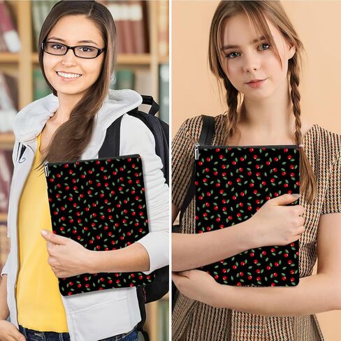 هدايا عشاق كتب الكرز الأسود، غلاف كتاب تشيري، أغطية كتب للأغلفة الورقية مع جيب أمامي بسحاب، إكسسوارات كتب، هدايا ديكور الكرز للنساء مدير صداقة عيد الميلاد in Saudi Arabia