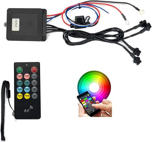 18 Kinds of Color Dual Remote RGB Music Controller for Motorcycle LED Accent Strip Light with Brake Function in Kuwait